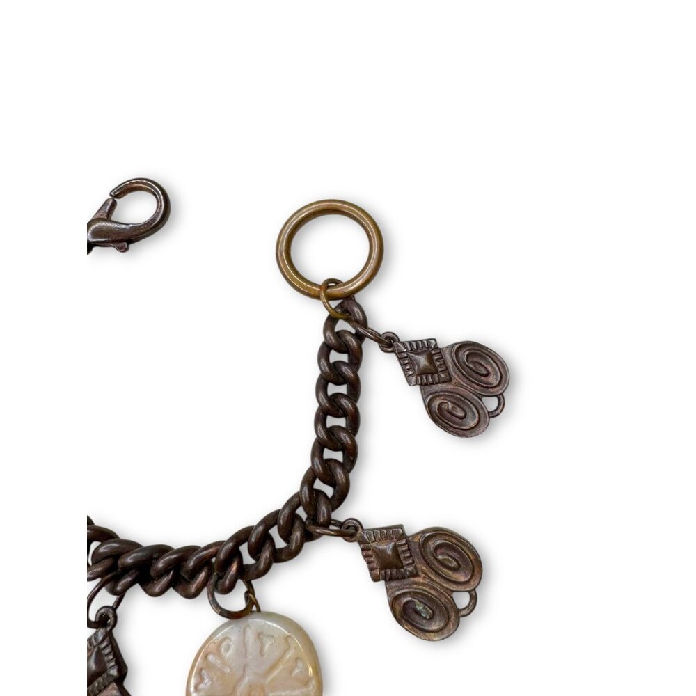 Kate Hines Chunky 80s Copper Charm Bracelet - Picture 9 of 9
